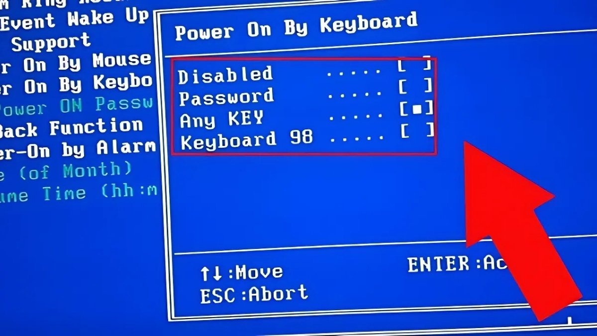 Chọn Password hoặc Keyboard 98