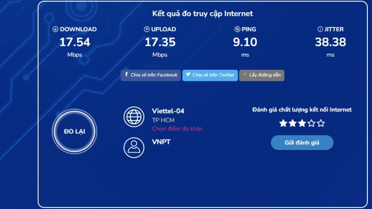 Sử dụng Speedtest để kiểm tra tốc độ mạng