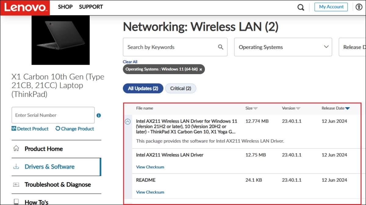 Lựa chọn driver WiFi tương thích