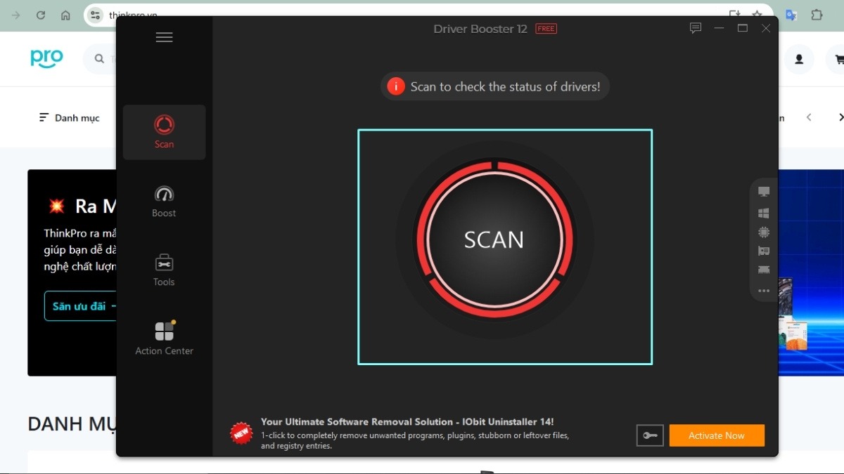 Chạy phần mềm và chọn Scan