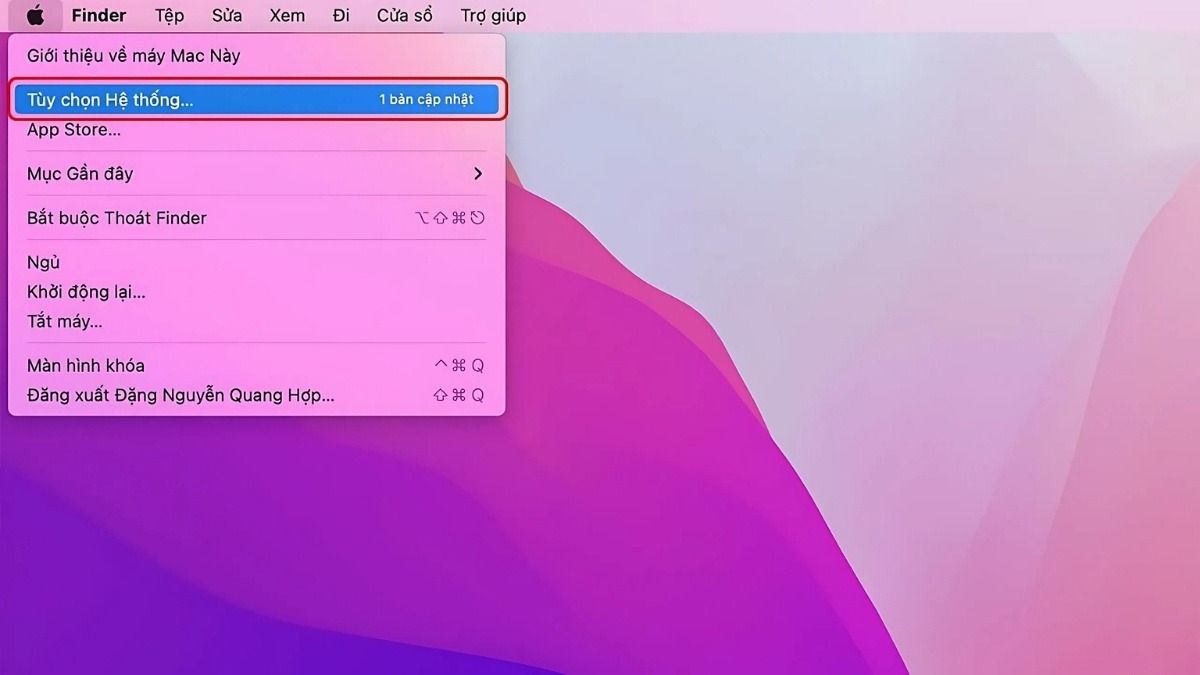 Chọn System Preferences