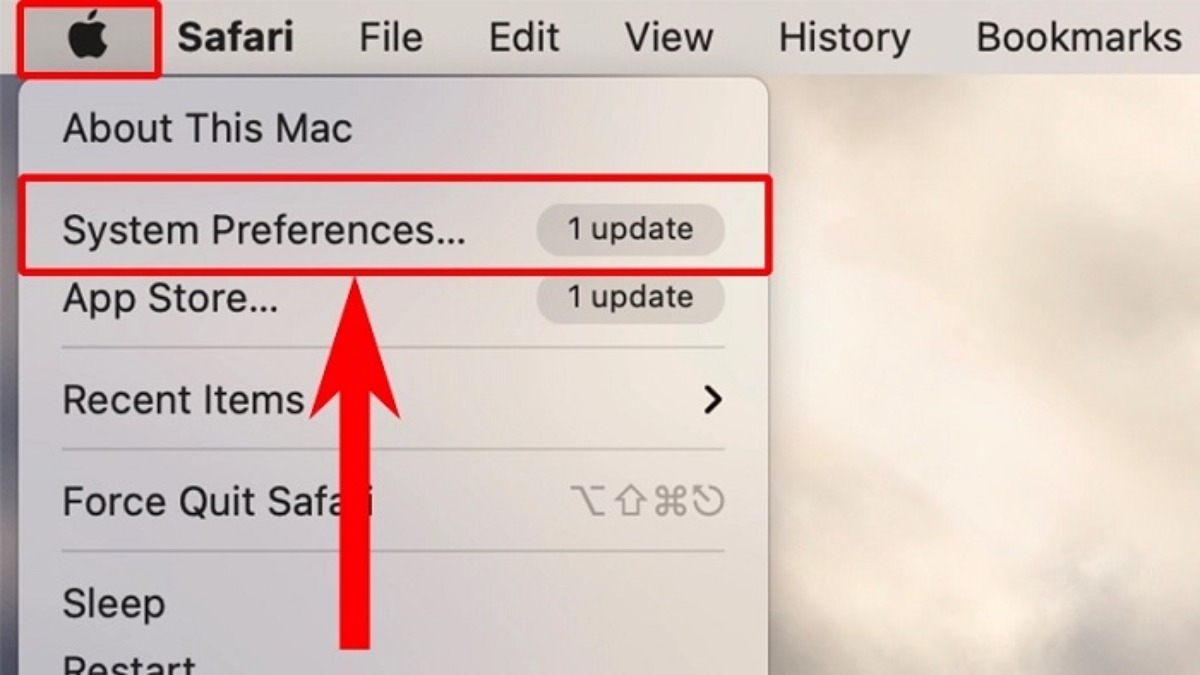 Chọn System Preferences