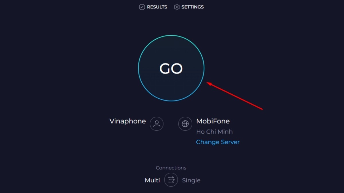 Nhấn nút GO để bắt đầu kiểm tra