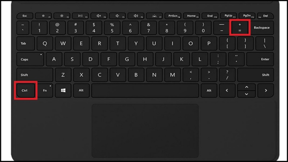 Nhấn tổ hợp phím Ctrl và dấu cộng