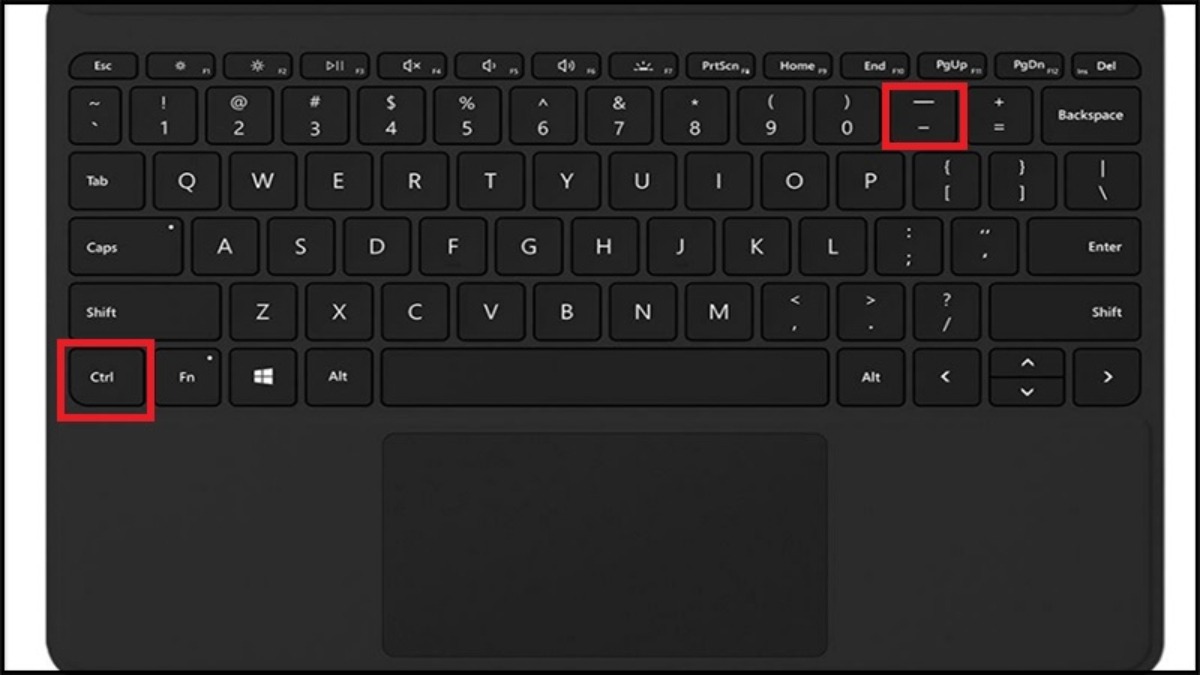 Ctrl và phím dấu trừ