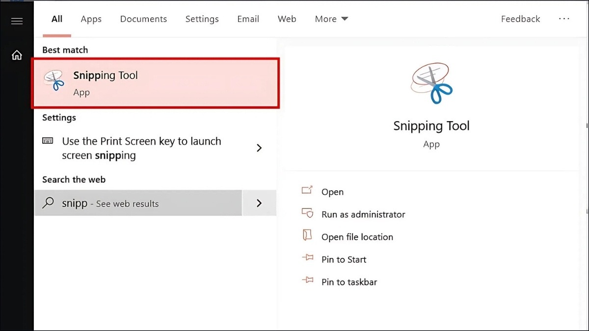 Snipping Tool là công cụ chụp màn hình được tích hợp sẵn trên hệ điều hành Windows
