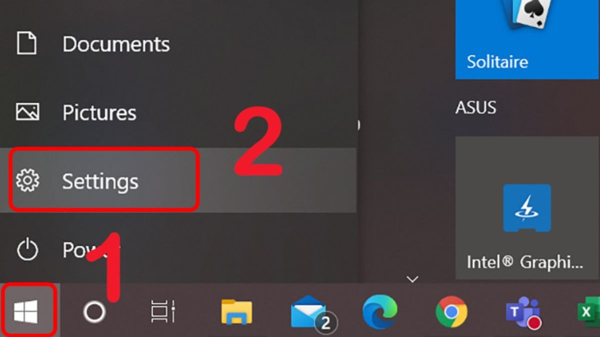 Bước 1: Mở Settings