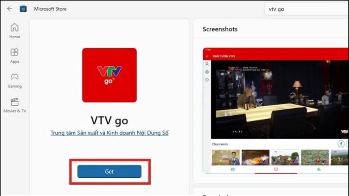 Chọn Get và đợi ứng dụng được tải về