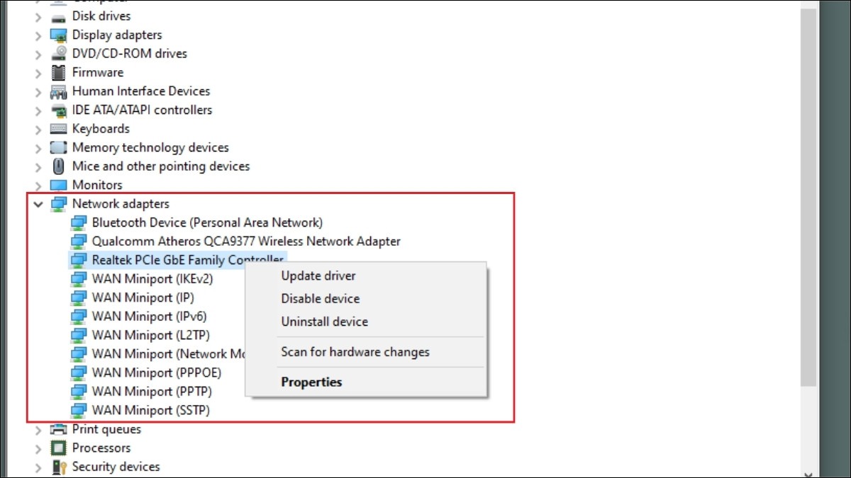 Chọn Update driver (Cập nhật trình điều khiển)