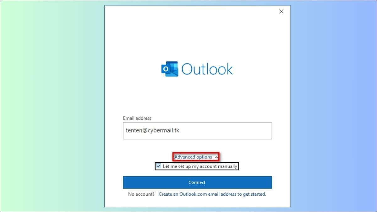  Việc đăng nhập vào ứng dụng Outlook trên máy tính cũng tương tự như trên web