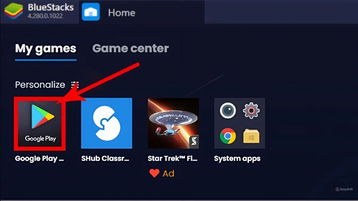 Chọn Google Play trong giả lập BlueStacks