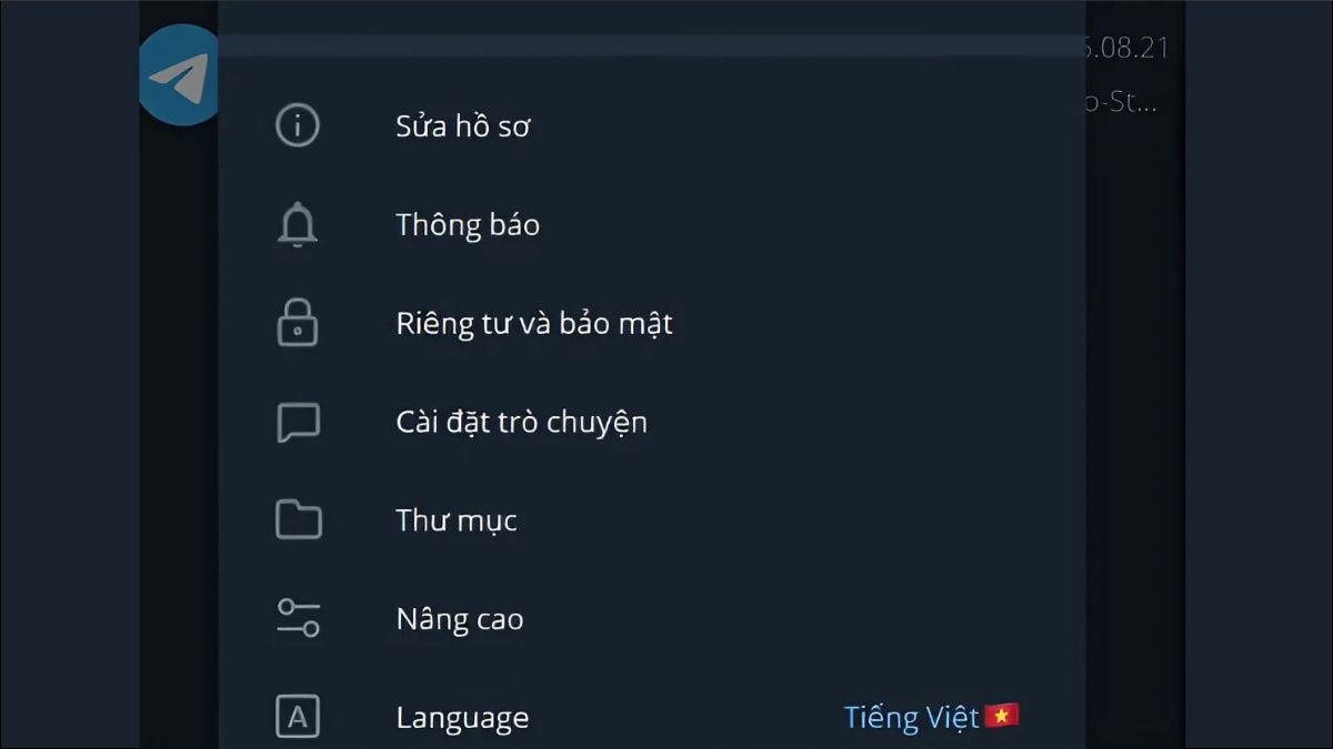 Telegram của bạn đã được thay đổi sang tiếng Việt