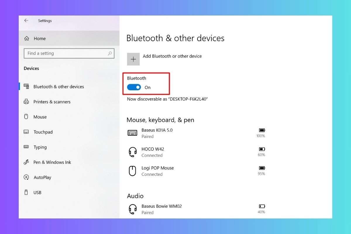 Bật Bluetooth trên laptop