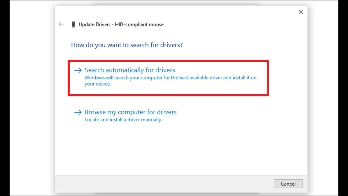 Chọn Search automatically for drivers