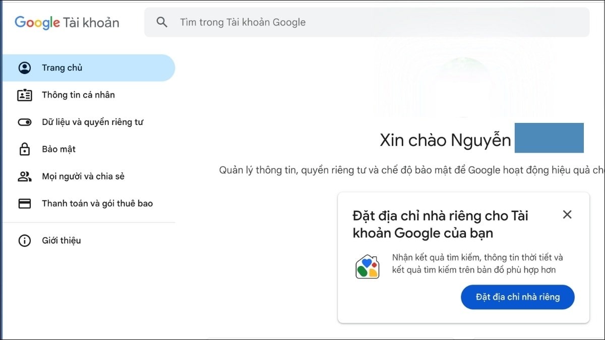 Mở trình duyệt web và truy cập vào trang quản lý tài khoản Google