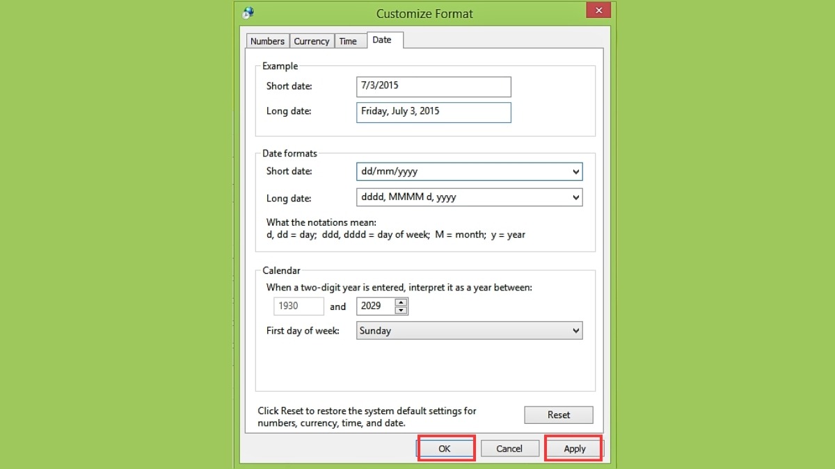 Nhấn Apply để lưu thay đổi