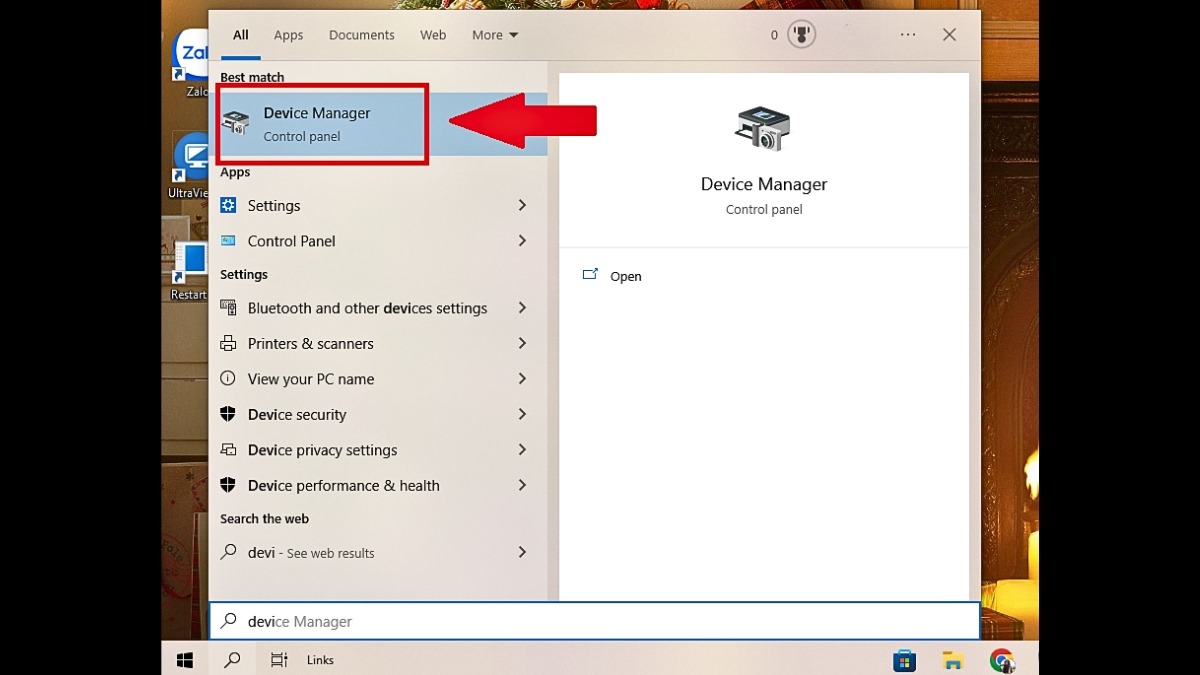 Chọn Device Manager