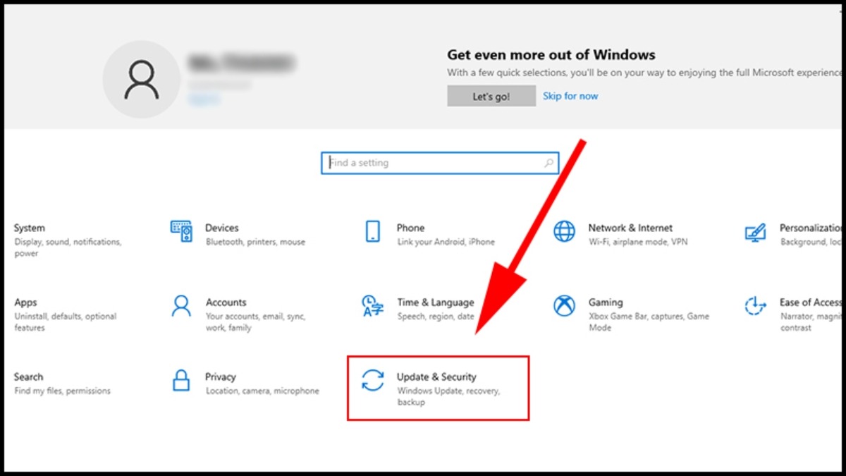 Mở Windows Settings bằng cách nhấn tổ hợp phím Windows I.