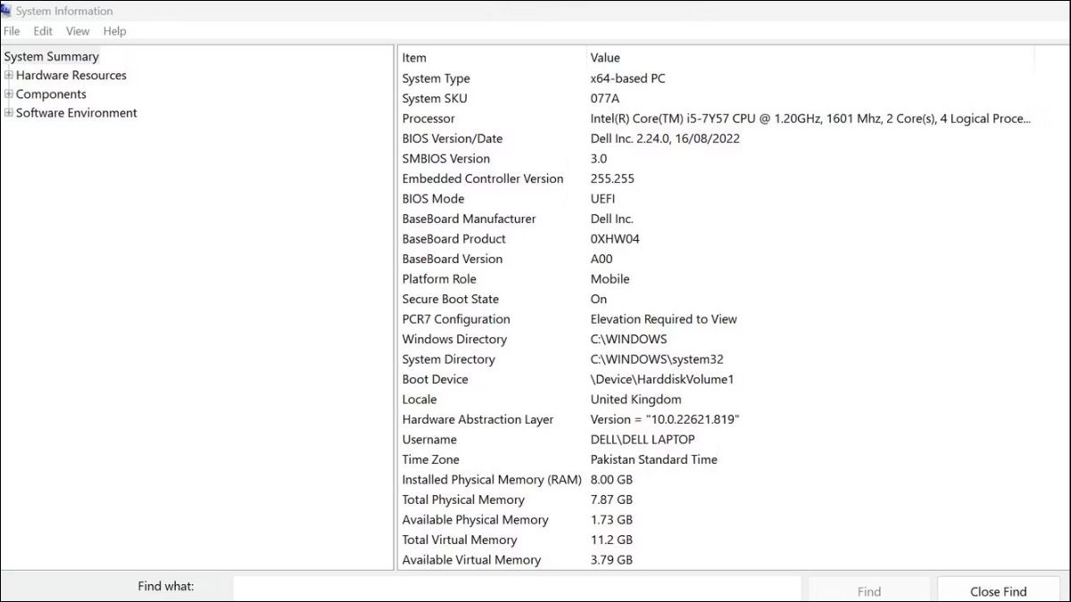 Cửa sổ System Information được hiện ra, bạn có thể xem được rất nhiều các thông tin khác nhau.