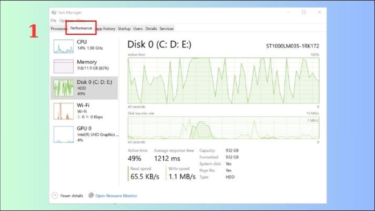 Bấm tổ hợp Ctrl + Shift + Esc để mở Task Manager.