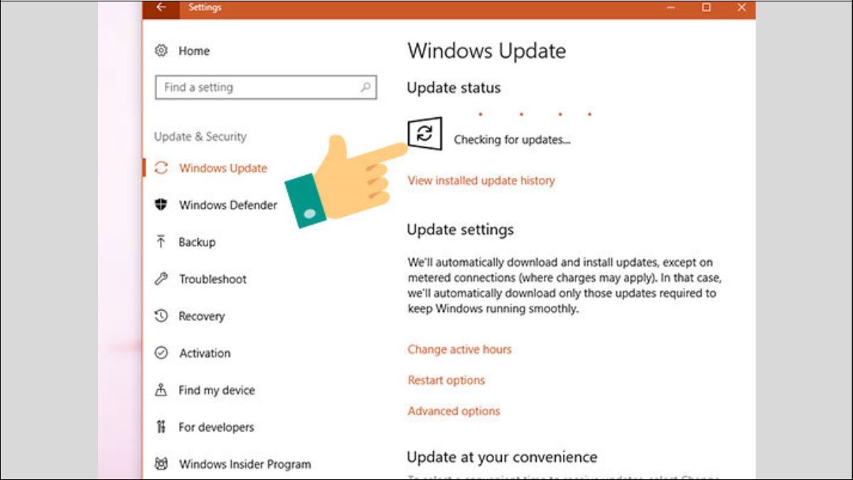 Công việc bạn phải làm tiếp theo là đợi để Windows tải bản Update và tự động cài đặt vào máy tính của bạn