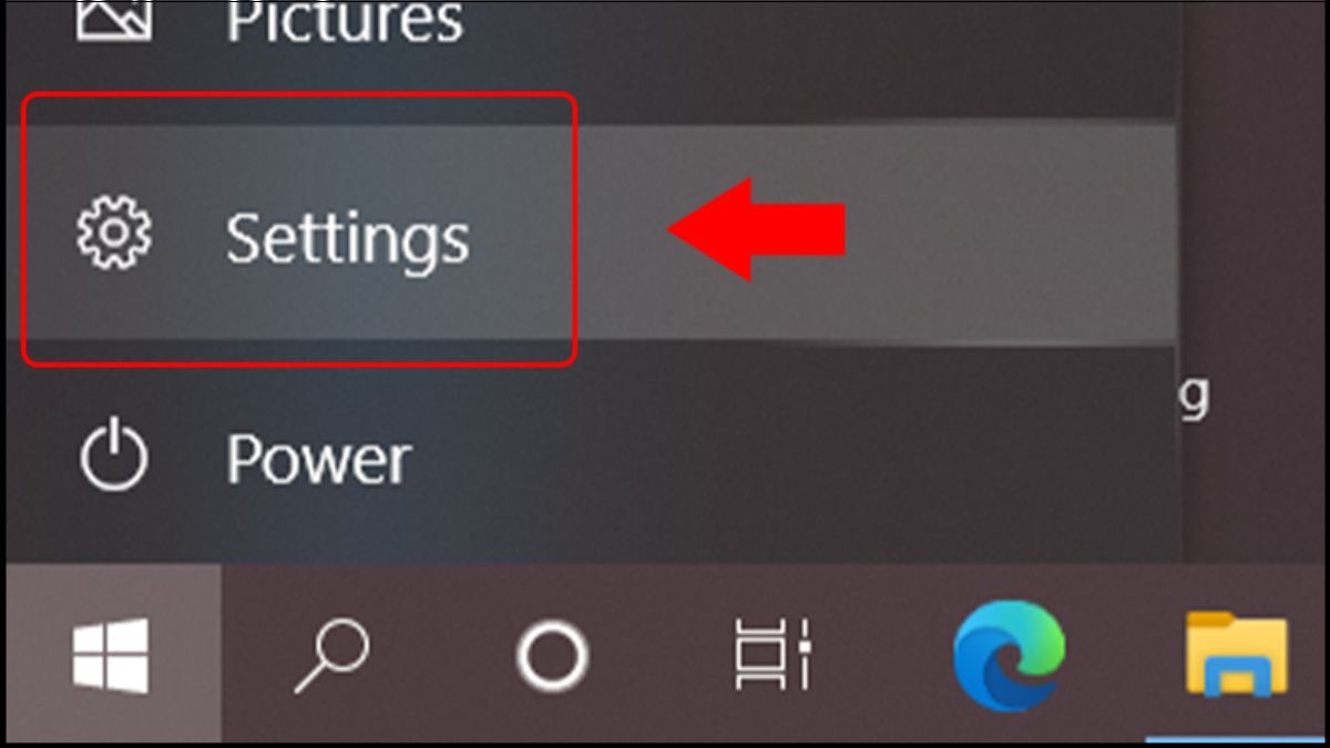 Truy cập vào mục Settings.