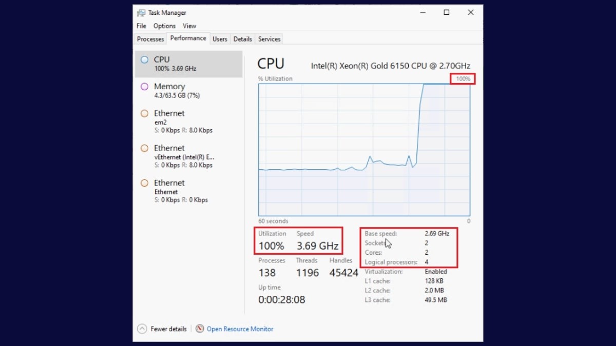 Chọn CPU ở bên trái