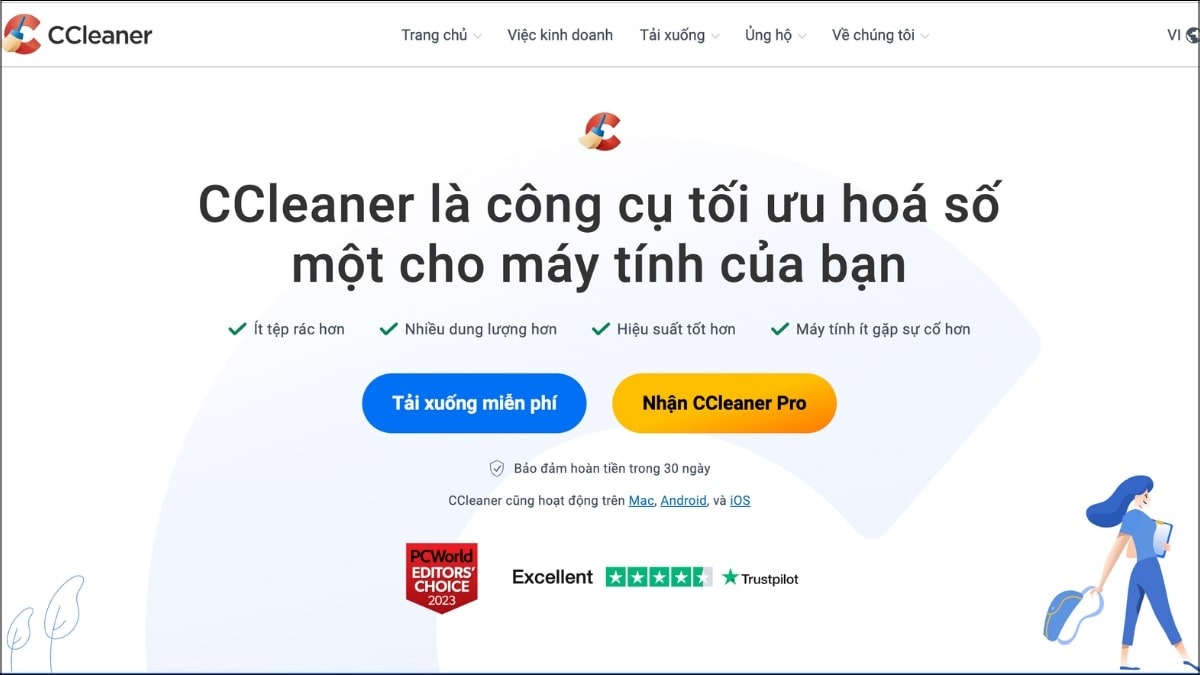 Sử dụng phần mềm bên thứ ba như CCleaner