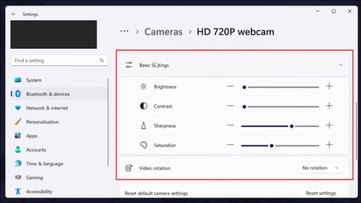 Điều chỉnh thông số camera theo ý thích