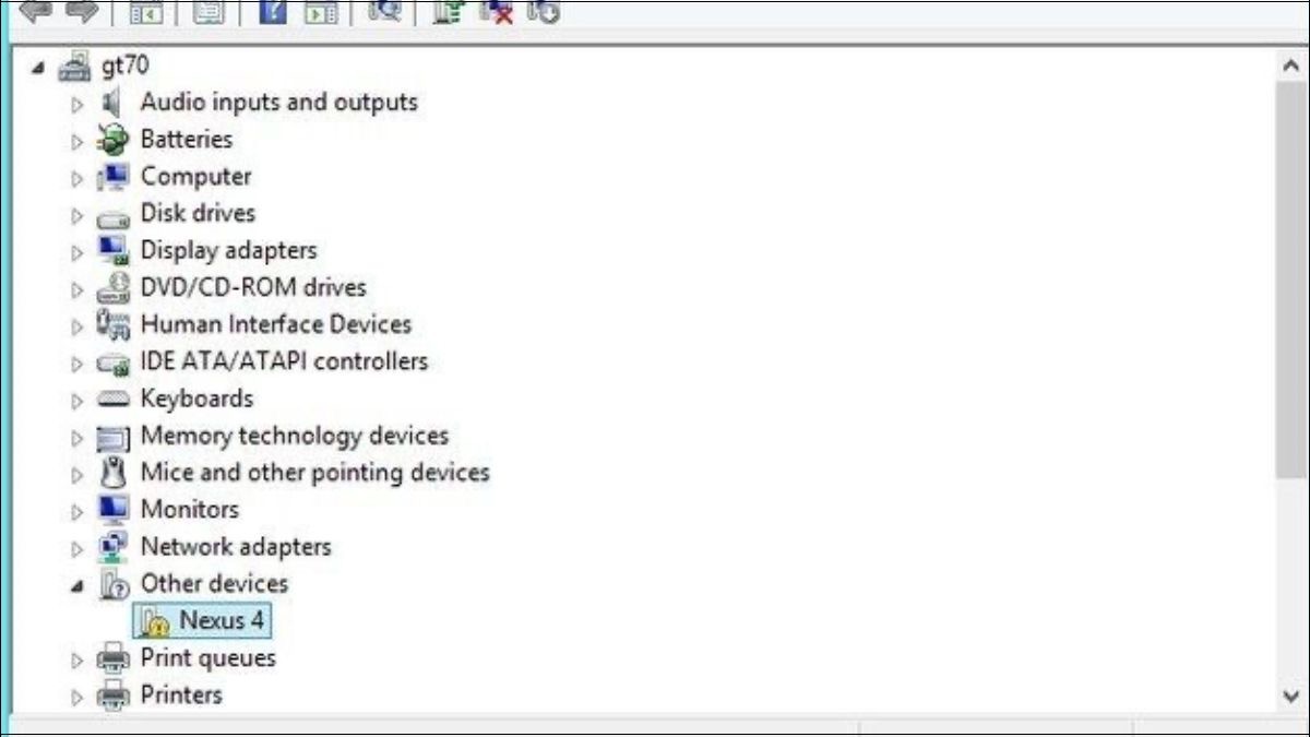 Mở hộp Device Manager tìm những thiết bị có tên Unknown device