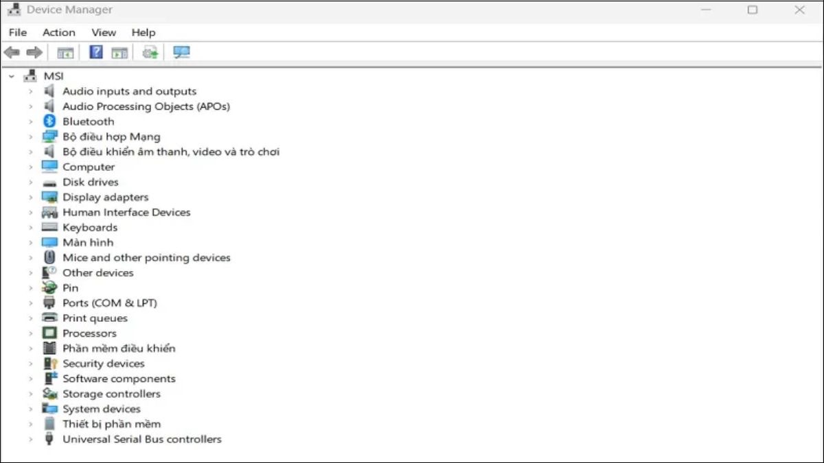 Nhấn tổ hợp phím Windows + X và chọn Device Manager
