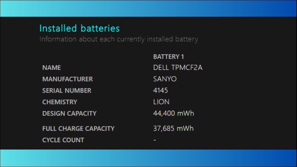 Nhấn chọn mục Battery report rồi nhấn tiếp Installed batteries