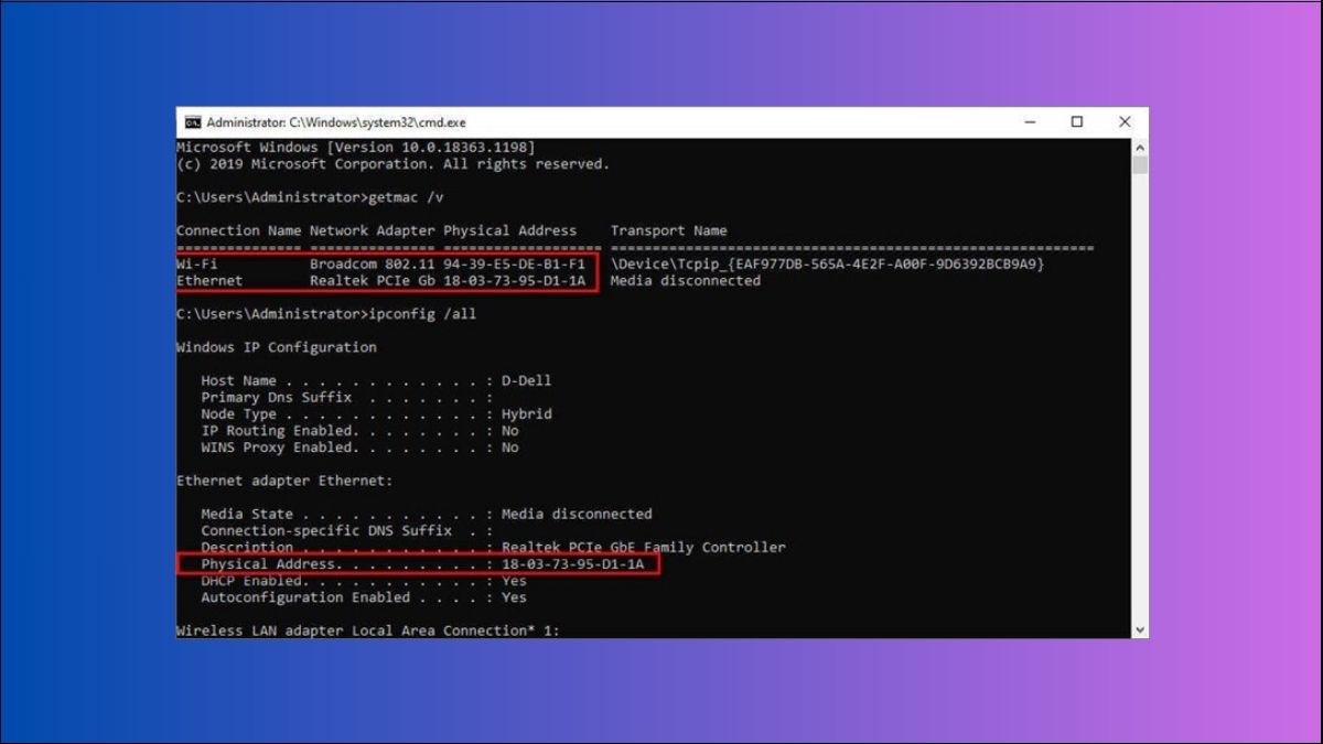 Trong cửa sổ Terminal, gõ lệnh ifconfig và nhấn Enter