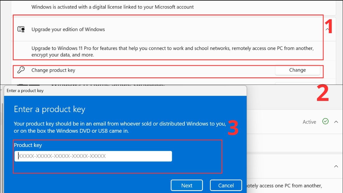 Windows sẽ kiểm tra tính hợp lệ của key