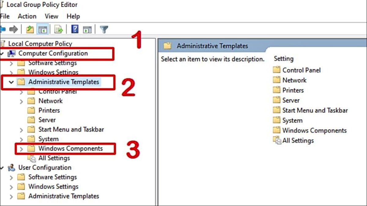 Thay đổi Group Policy
