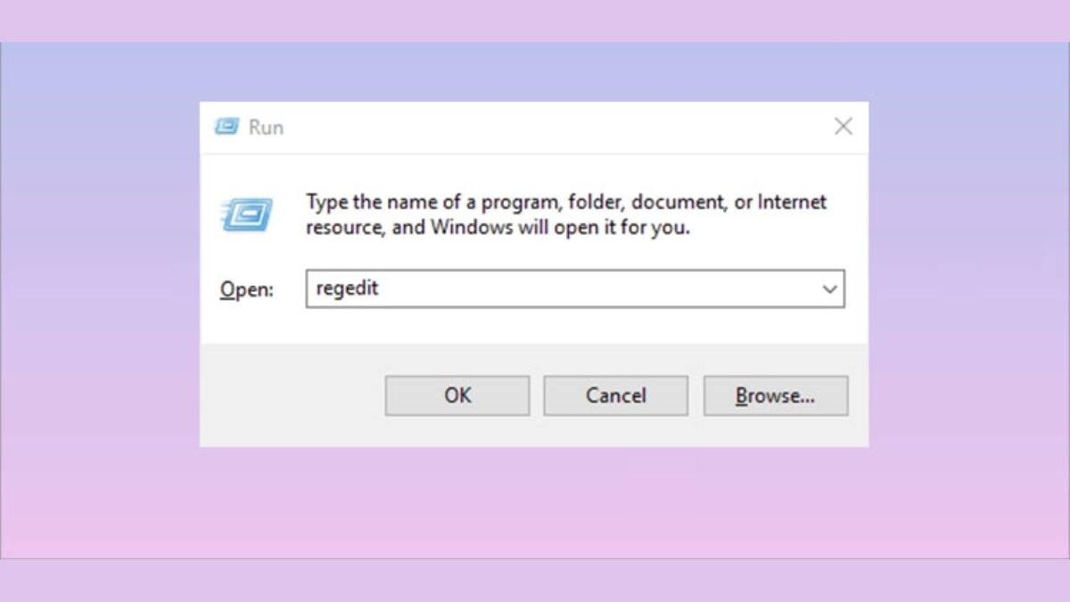 Mở ứng dụng Registry Editor
