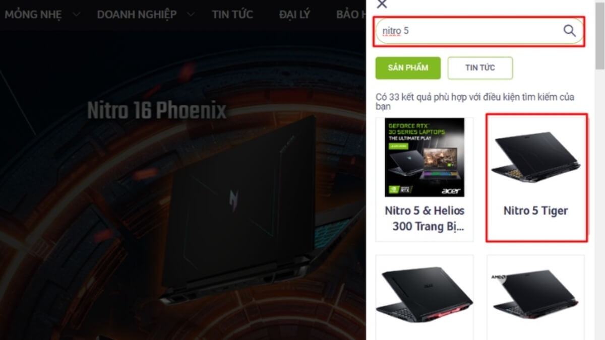 Nhập tên laptop