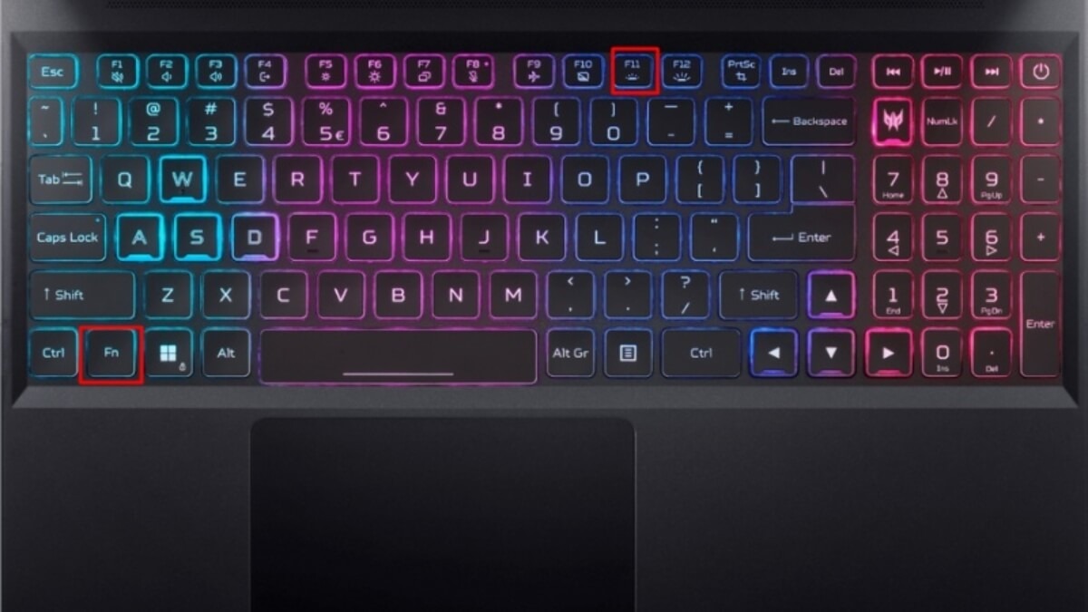 Nhấn liên tục tổ hợp phím Fn + F11 để giảm dần độ sáng và tắt