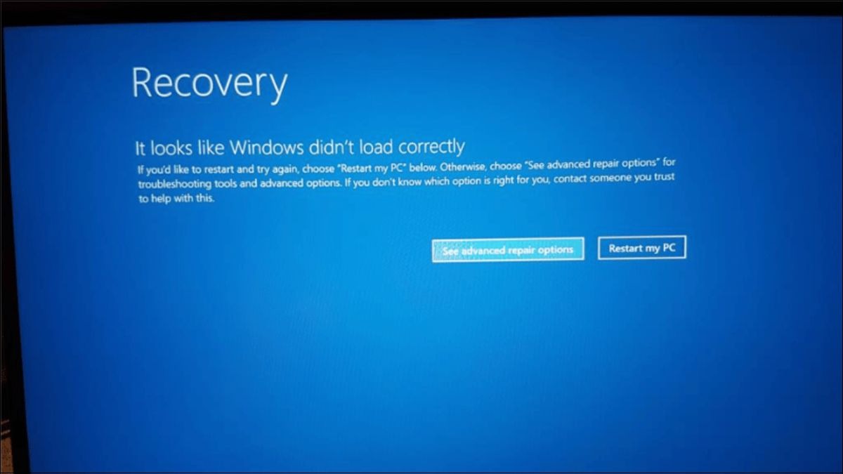 Lỗi sau khi Update Windows