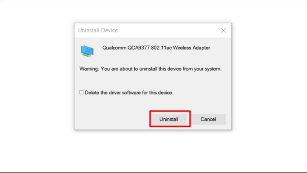 Uninstall thiết bị Wifi
