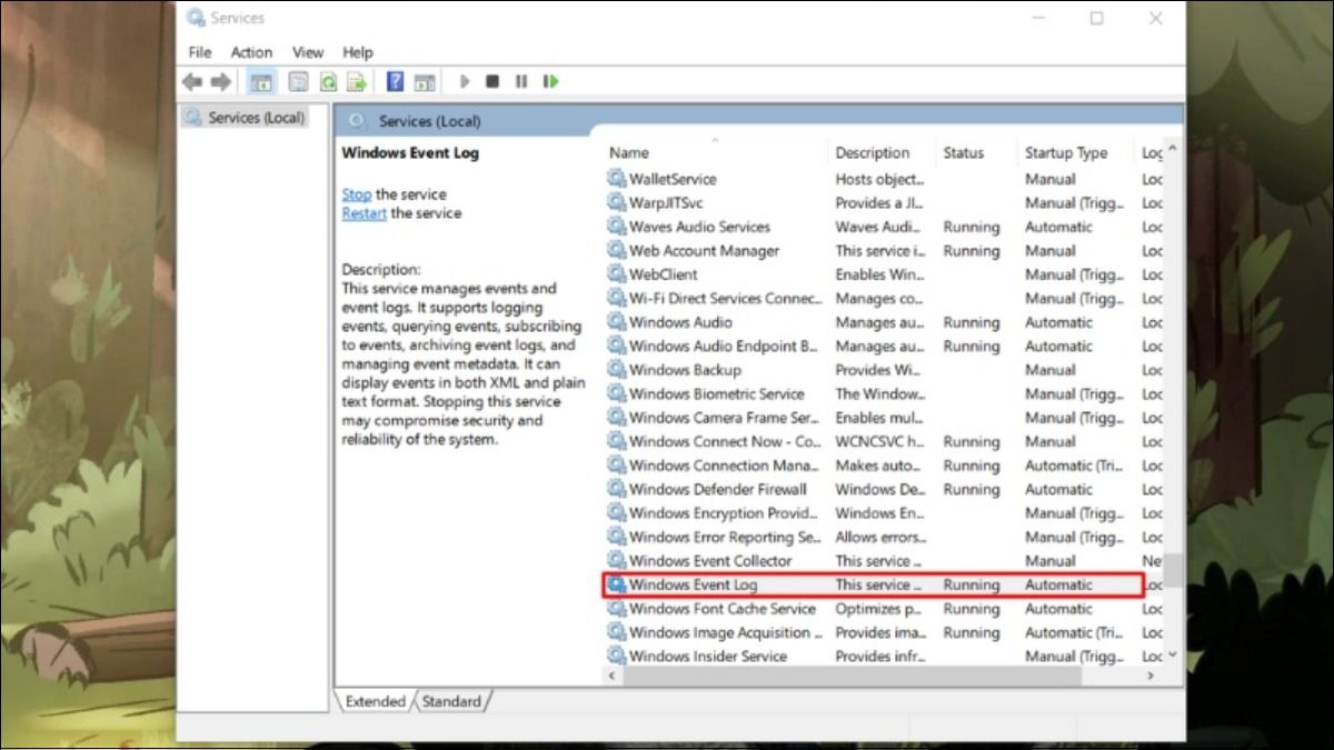 Tìm đến mục Windows Event Log