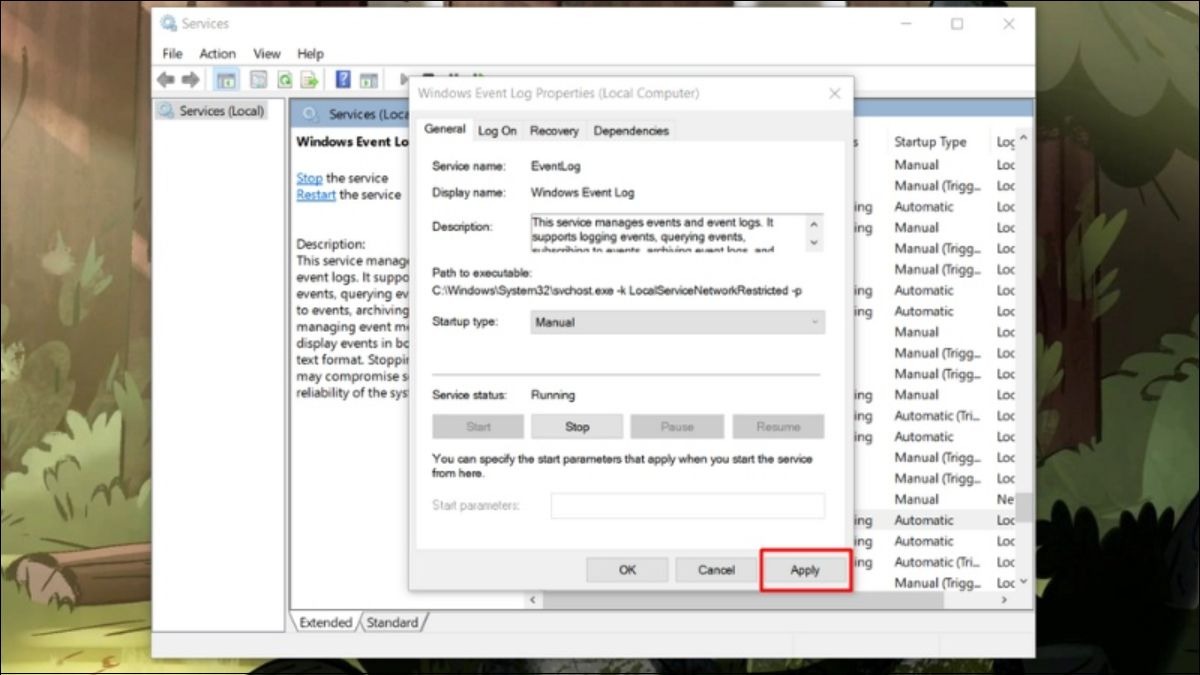Nhấn Apply và tiếp tục