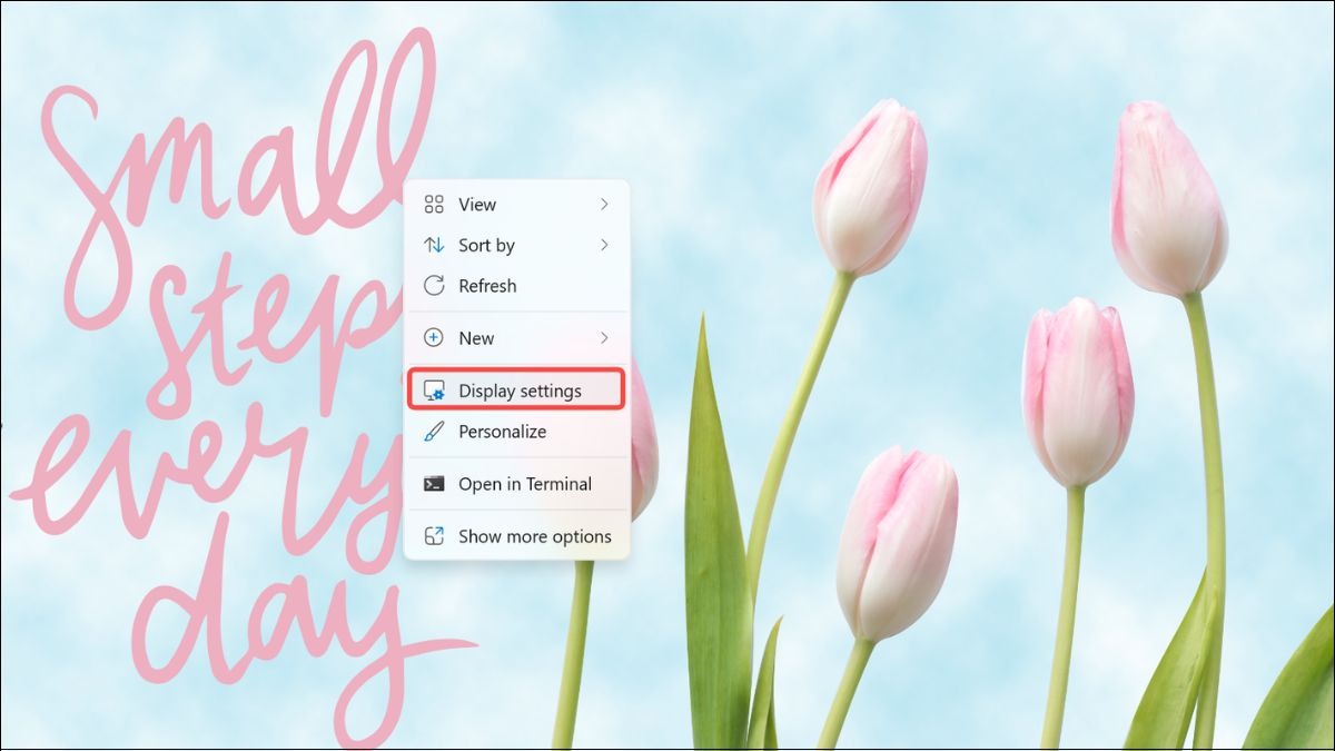 Chọn Display settings