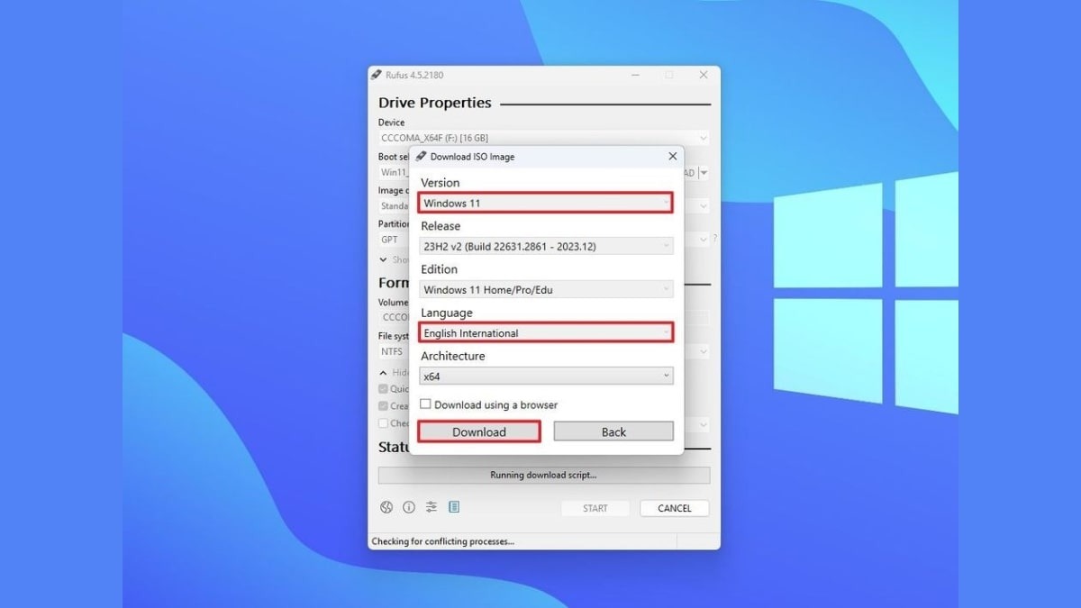 Chọn thư mục lưu trữ file ISO