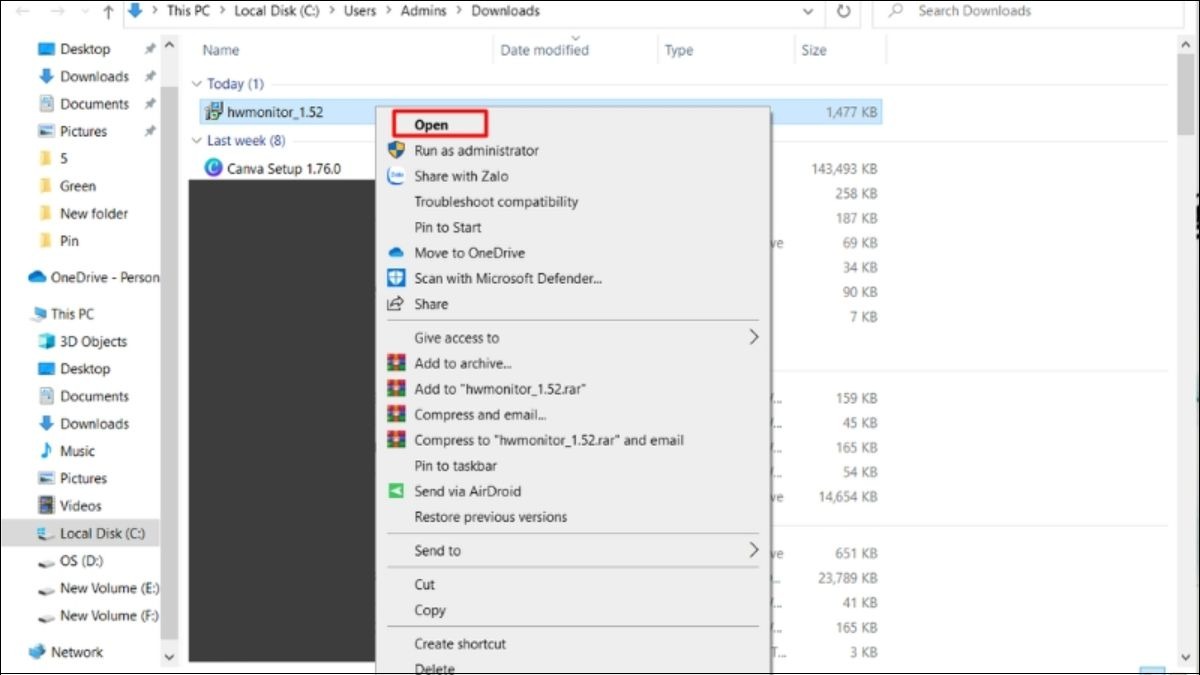 Khởi chạy trình setup cho phần mềm