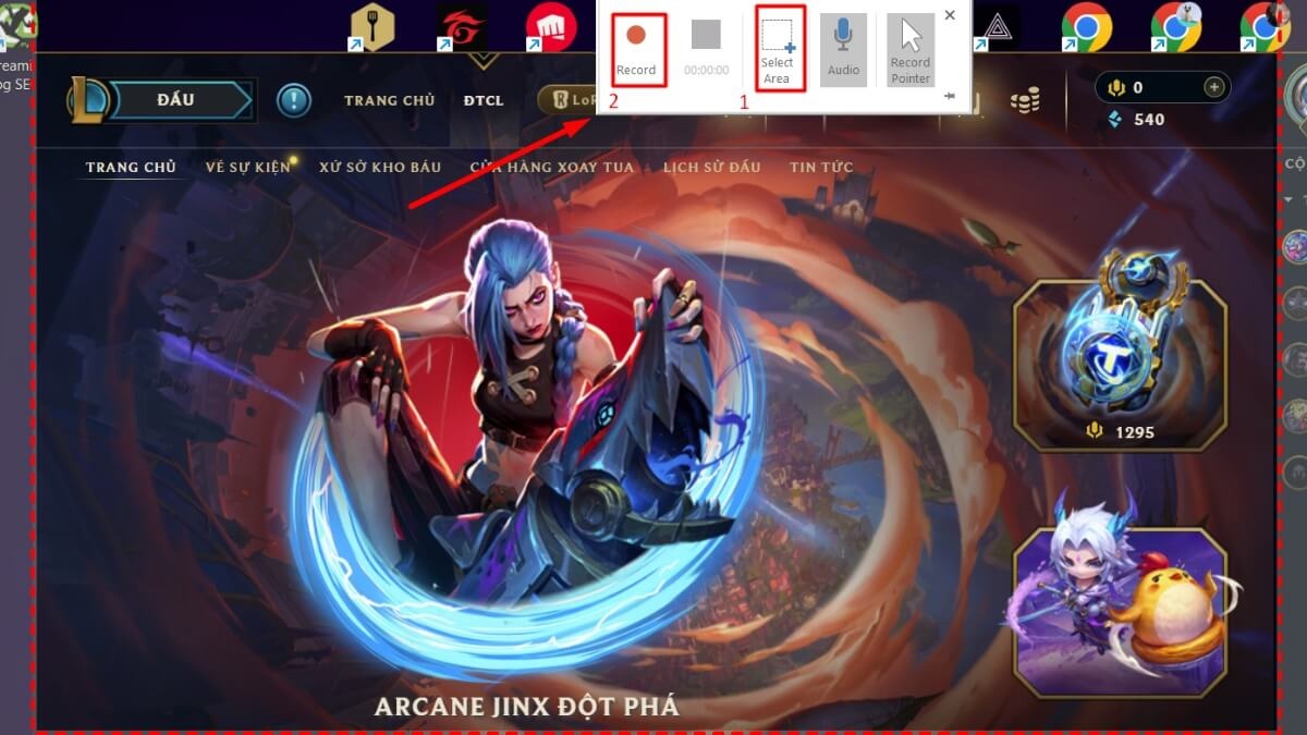 Thực hiện theo thứ tự 1,2