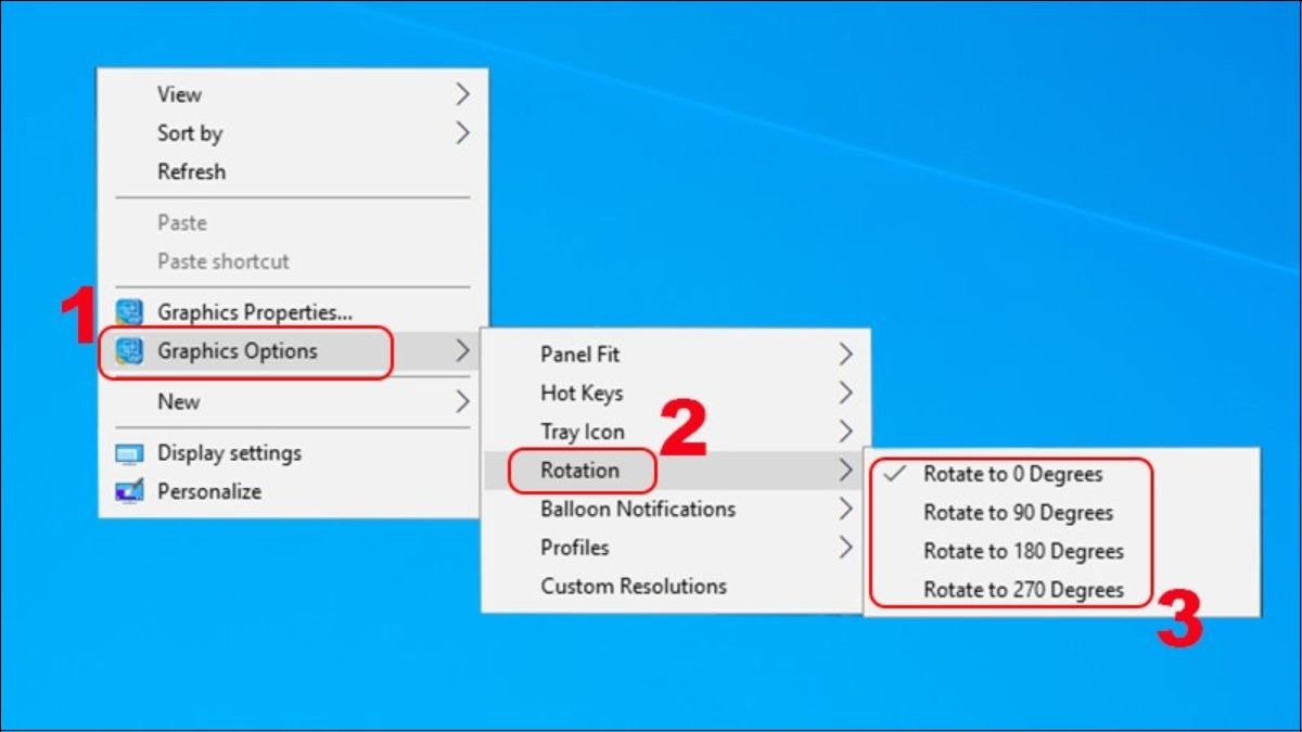 Sử dụng Graphics Options để xoay màn hình