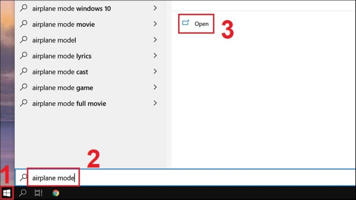 Mở Chế độ máy bay trong System Settings