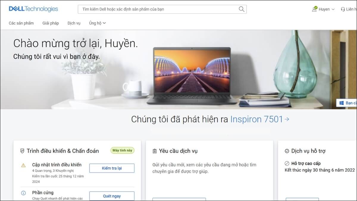 Mở trình duyệt web và truy cập vào trang web chính thức của hãng