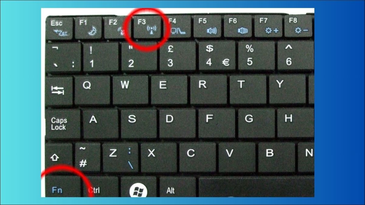 Dùng phím tắt (thường là Fn + phím có biểu tượng wifi)